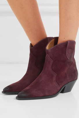Isabel Marant Dewina Suede Ankle Boots - Burgundy