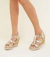 Thumbnail for your product : New Look Gold Comfort Gladiator Cork Wedges