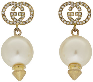 Gucci Gold GG Pearl Earrings