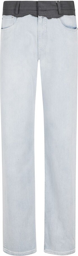 MM6 MAISON MARGIELA Contrast-Waist Straight Jeans