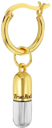 18Kt Gold-Plated Mini Pill Charm On Gold Hoop