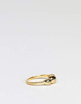ASOS Gold Plated Sterling Silver Triple Ball Ring