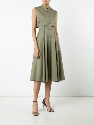 Tome pleated detailing buttoned dress