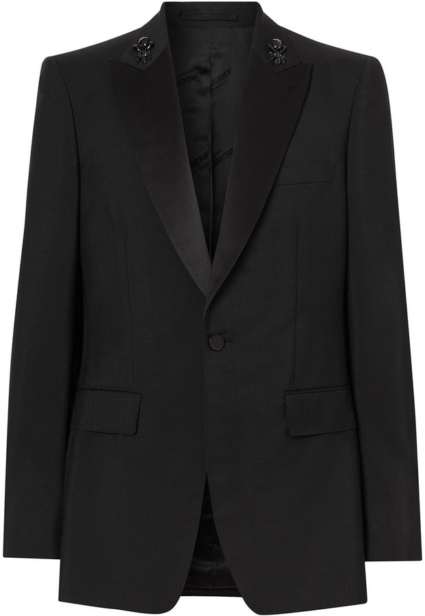 english fit embellished tuxedo jacket 