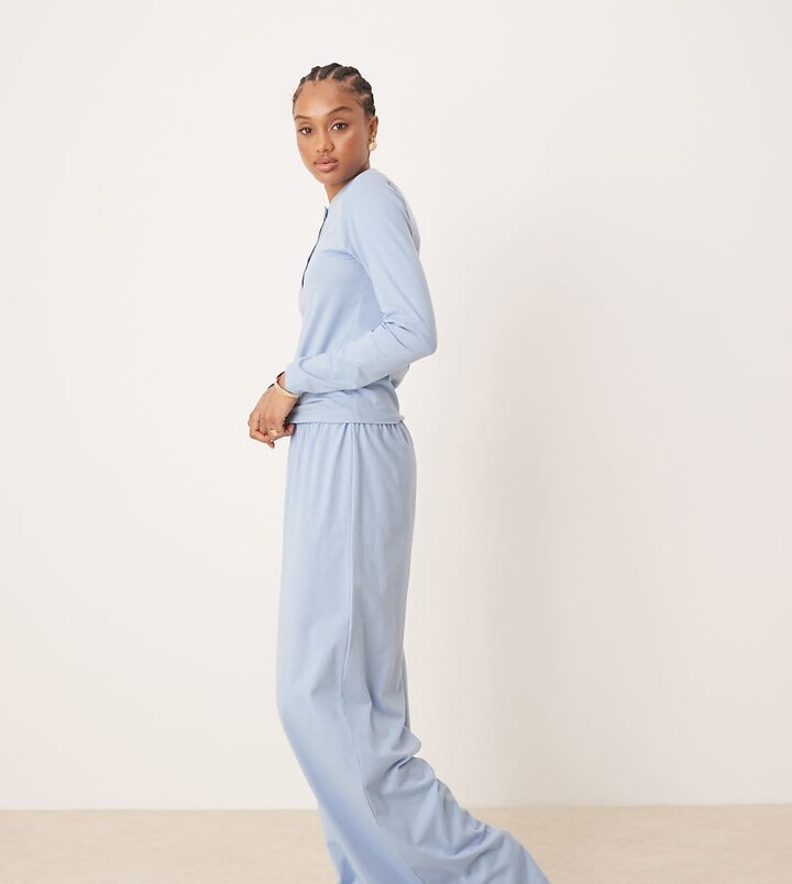ASOS Tall ASOS DESIGN Tall mix & match pajama pants in blue
