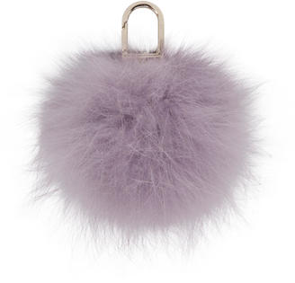 Yves Salomon Purple Fur Pom Pom Keychain