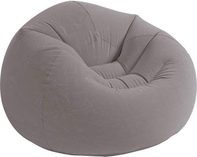 Intex Inflatable Contoured Corduroy Beanless Bag Lounge Chair, Grey : 68579EP