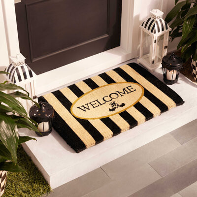 Mackenzie Childs Welcome Awning Stripe Entrance Mat