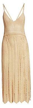 Ralph Lauren Collection Women's Blonde Silk Cami Crochet Dress