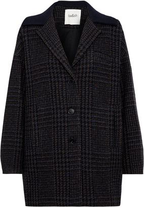 BA&SH Told Checked Wool-blend Coat