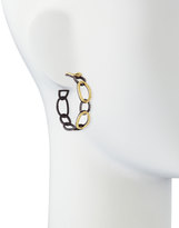 Thumbnail for your product : Armenta Midnight & Yellow Gold Circle Link Hoop Earrings with Diamonds