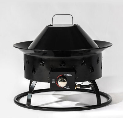 IRHOMA Round Propane Gas Fire Pit with 50000 BTU Output - Steel Construction for Outdoor Use | Weather-Resistant Cover Included