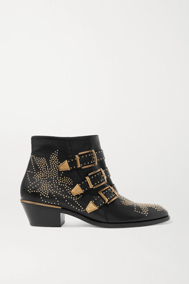 Chloé Susanna Studded Leather Ankle Boots - Black