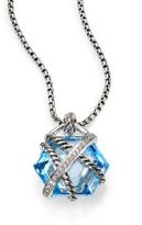 Thumbnail for your product : David Yurman Diamond, Blue Topaz and Sterling Silver Necklace