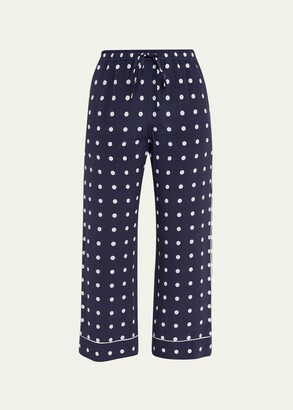 Mommy & Me Red Silk Bordeaux Polka Dots Pajama Set