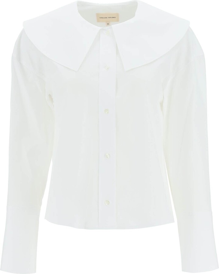 Women High Collared White Shirt | Shop the world's largest collection of  fashion | ShopStyle