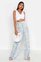 Thumbnail for your product : boohoo Tall Snake Print Wide Leg Pants