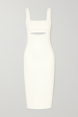 Victoria Beckham Cutout Stretch-knit Midi Dress - White