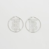 Thumbnail for your product : Burberry Palladium-plated Monogram Motif Hoop Earrings