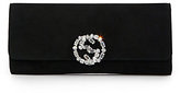 Thumbnail for your product : Gucci Broadway Suede Clutch with Crystal Closure