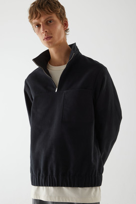 COS Cotton Half-Zip Pullover Sweater - ShopStyle