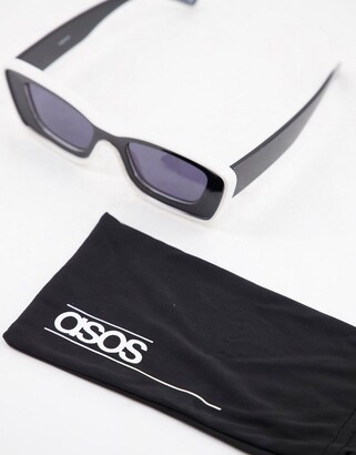 ASOS DESIGN chunky frame bevelled sunglasses in mono