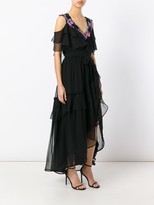 Thumbnail for your product : Alberta Ferretti Embroidered Trim Tiered Dress