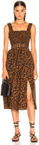 Thumbnail for your product : Nicholas Smocked Apron Dress in Leopard | FWRD