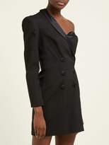 Thumbnail for your product : Dundas One Shoulder Tuxedo Wool Blend Mini Dress - Womens - Black