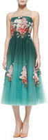 Thumbnail for your product : Sachin + Babi NOIR Tea-Length Floral Appliqué Dress