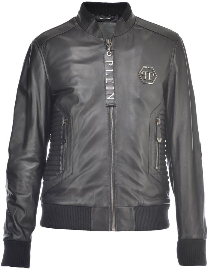 Philipp Plein Leather Bomber Jacket - ShopStyle Clothes and Shoes
