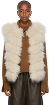 Thumbnail for your product : Yves Salomon Off-White Shearling & Silk Vest