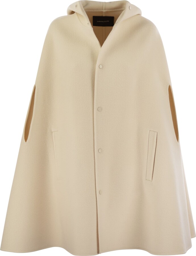 スカーフ FABIANA FILIPPI Wool fringed cape Fabiana Filippi Wool Fringed Cape - ShopStyle