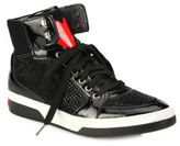 Thumbnail for your product : Love Moschino Patent Leather & Suede High-Top Sneakers