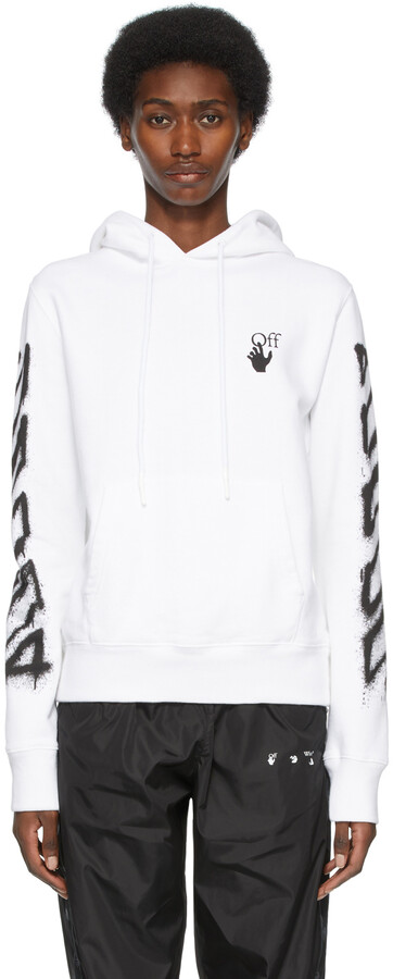 Off-White White Spray Marker Hoodie - ShopStyle
