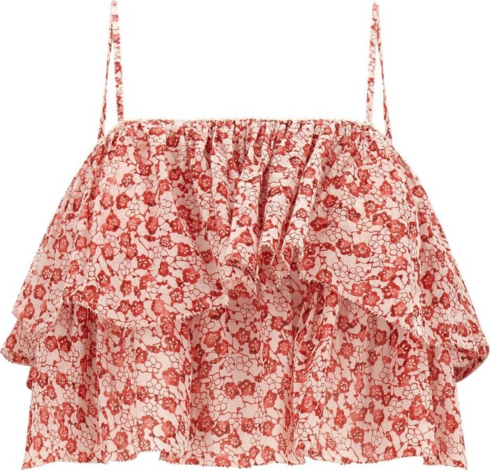 Etoile Isabel Marant Erisa Floral Ruffled Top