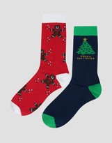 Thumbnail for your product : SSDD Holidays Novelty 2 Pack Socks