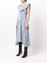 Thumbnail for your product : 3.1 Phillip Lim Striped Asymmetric Midi Dress