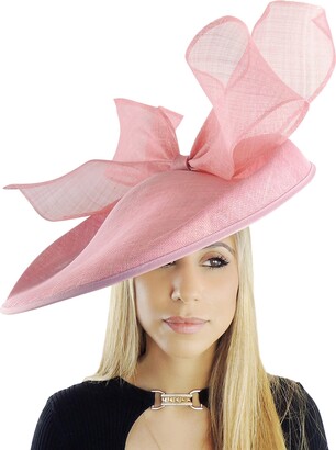 Hats By Cressida Dusty Blush Pink Large Saucer Fascinator Hat