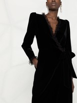 Thumbnail for your product : Saint Laurent Wrap Lace-Trim Dress