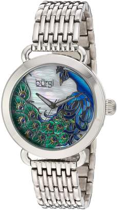 Burgi Women's Quartz Stainless Steel Casual Watch, Color:Silver-Toned (Model: BUR174SS)