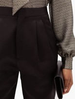 Thumbnail for your product : Saint Laurent Pleated Satin Slim-fit Trousers - Black