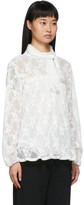 Thumbnail for your product : See by Chloe White Pleated Lace Blouse