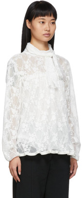 See by Chloe White Pleated Lace Blouse