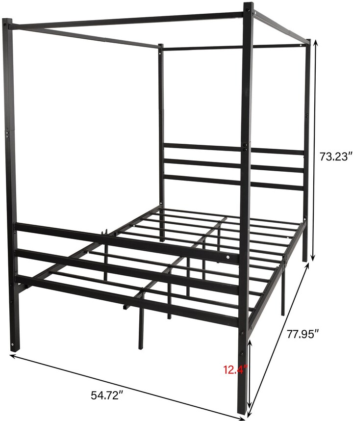 Full Black Metal Canopy Bed Frame Platform Bed ShopStyle