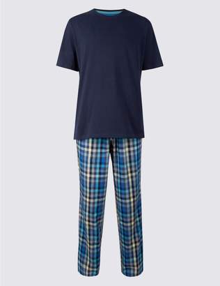 Marks and Spencer Pure Cotton Checked Pyjama Set