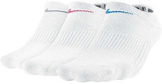 Nike Womens Cotton Cushion No Show 3 Pack Socks White / Multi S