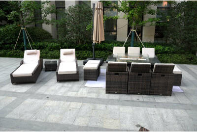 Direct Wicker Oliviana Wicker/Rattan 12 - Person Seating Group With Cushions