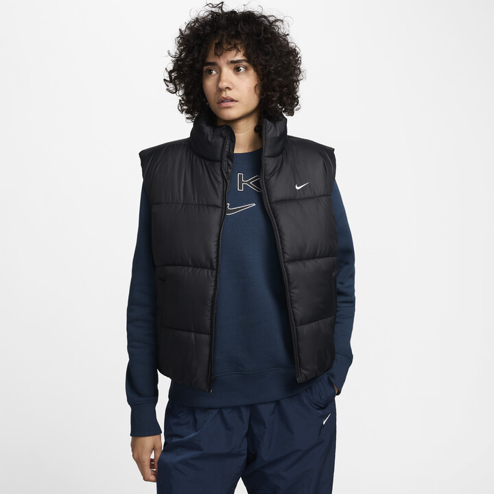 Nike Women's Sportswear Classic Puffer Therma-FIT Loose Vest in Black | FZ5922-010