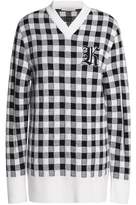 Christopher Kane Appliquéd Checked Wool And Cashmere-Blend Sweater